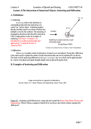 The Interaction of Sound and Objects: Scattering and Diffraction