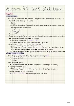 Astronomy Test #I Study Guide