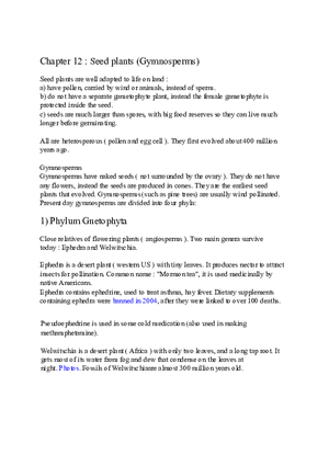 Chapter 12 Seed Plants (Gymnosperms)