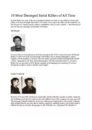 10 Most Deranged Serial Killers of All Time