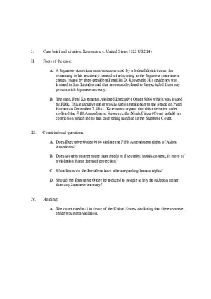 Korematsu v. United States Case