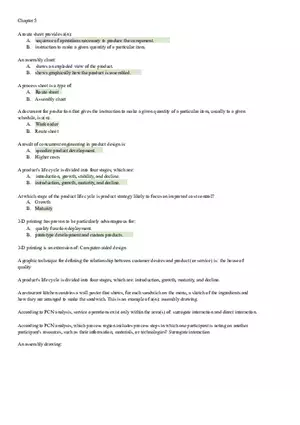 Sequence of Operations Necessary to Produce the Component Notes