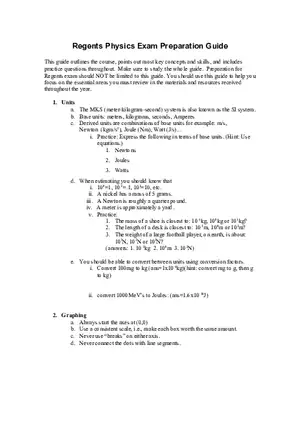 Regents Physics Exam Preparation Guide