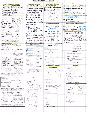 Calculus II Final Exam Cheat Sheet