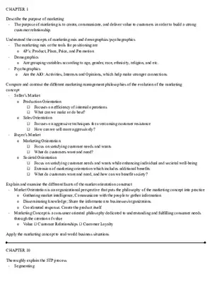 Marketing Exam 1 Study Guide