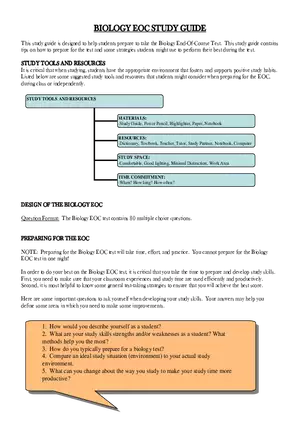 Design of the Biology EOC
