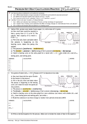 Problem Set: Heat Calculations Practice