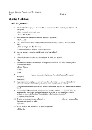 Computer Forensics and Investigations Ch.9