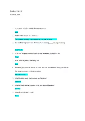 Theology Quiz 1-2