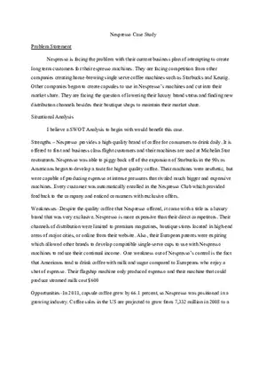 Nespresso Case Study