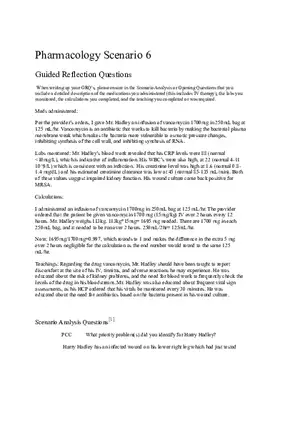 Pharmacology Scenario 6