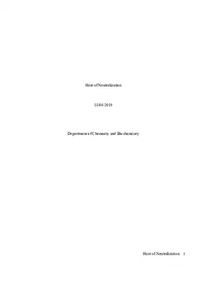 Heat of Neutralization