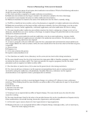 Practice A Pharmacology With Answer & Rationale Part 2