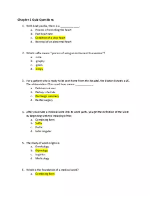 Medical Terminology Chapter 1 Quiz