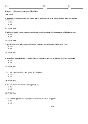 Chapter 3 - Database Systems and Big Data