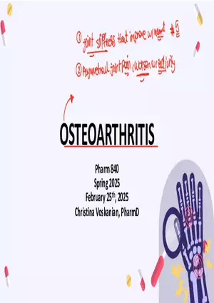 Osteoarthritis Presentation