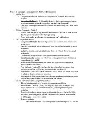 Cases and Concepts in Comparative Politics
