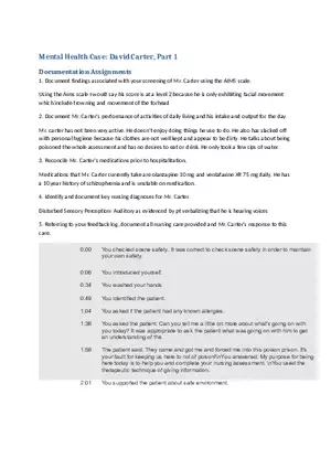Mental Health Case David Carter, Part 1