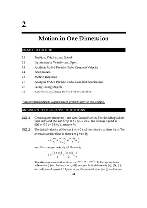 Motion in One Dimension