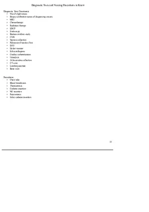Diagnostic Tests and Nursing Procedures to Know