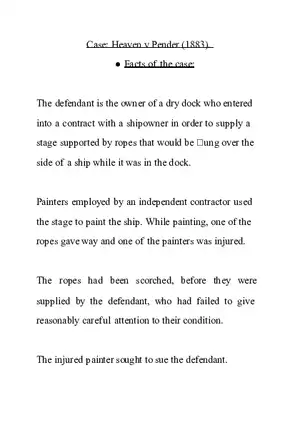 Case Heaven v Pender (1883)