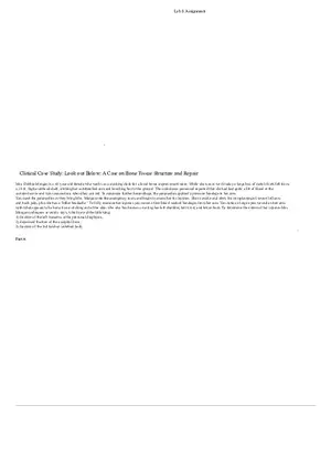 A Case on Bone Tissue Structure and Repair