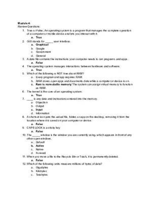 Module 4 Computer Concepts Exam