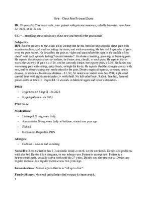Note - Chest Pain Focused Exam