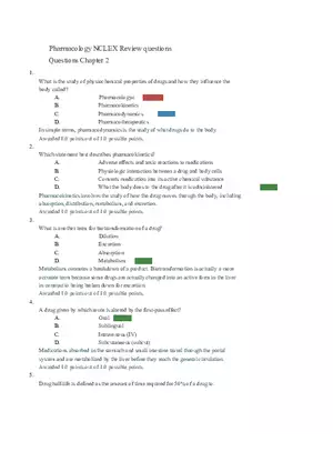 Pharmacology NCLEX Review Questions Chapter 2-3