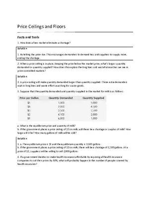 Price Ceilings and Floors Solutions