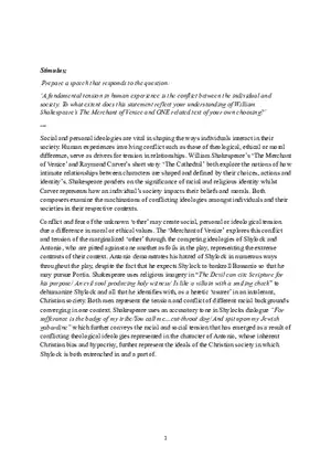 Individual and Society Speech