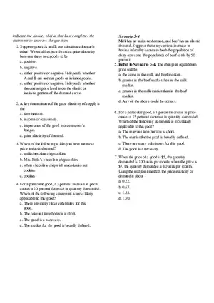 The Statement Or Answers Of The Principles Of Microeconomics