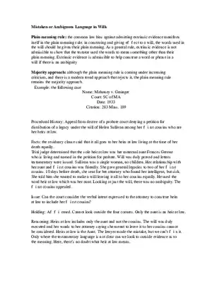 Mahoney v. Grainger - Lecture Notes
