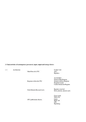 Characteristics of Contemporary Processors