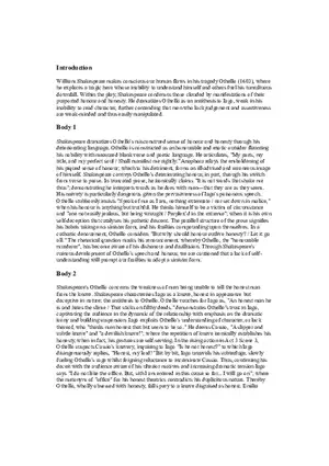 Othello Essay With Strong Quotes and Analysis