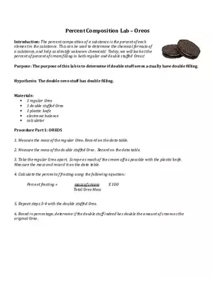 Percent Composition Lab - Oreos