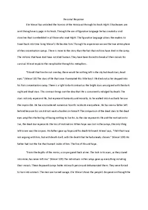 Essay - Personal Response