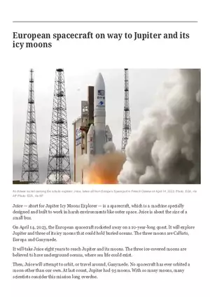 European Spacecraft on Way to Jupiter