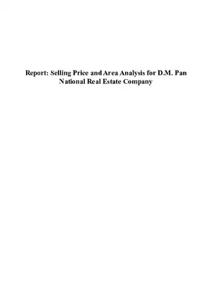 Selling Price and Area Analysis Report