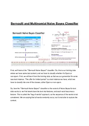 Bernoulli and Multinomial Naïve Bayes Classifier