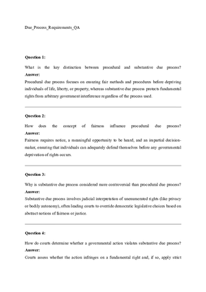 Due Process Requirements QA