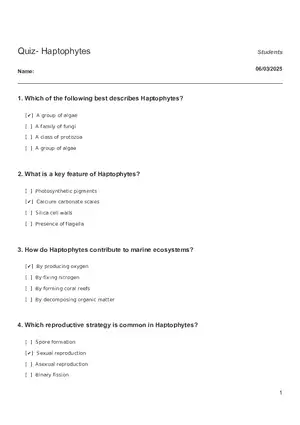 Quiz - Haptophytes