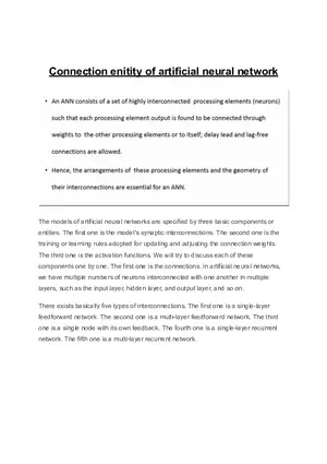 Connection Enitity of Artificial Neural Network
