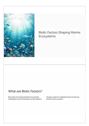 Biotic Factors Shaping Marine Ecosystems