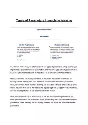 Types of Parameters in machine learning