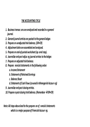 The Accounting Cycle