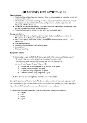 The Odyssey Test Review Guide
