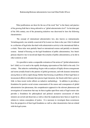 Relationship Between Administrative Law And Other Fields Of Law