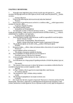 Insulin Secretion Chapter 17 Homework