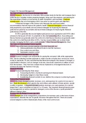 Chapter 18 Financial Management Lecture Note
